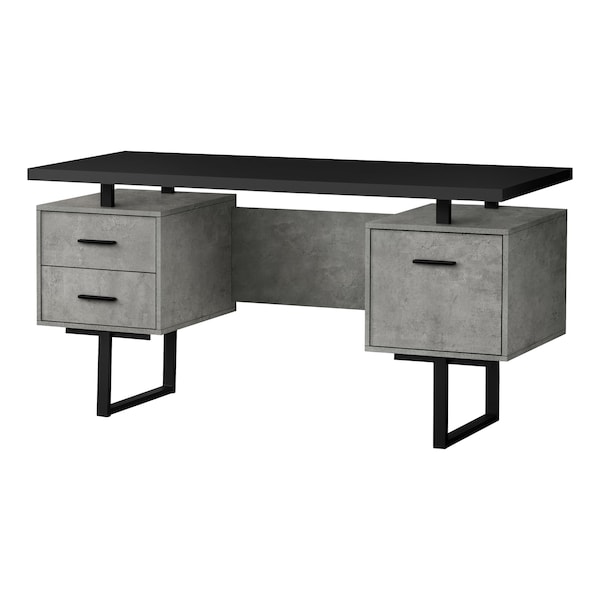 Monarch Specialties Computer Desk, Home Office, Laptop, Left, Right Set-up, Storage Drawers, 60"L, Work, Metal, Grey I 7632 - main